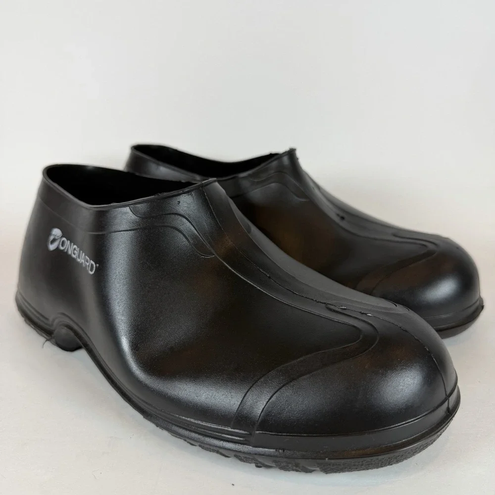 Onguard 86010 Black 4 inch Waterproof PVC Overshoe Cleated Sole Mens Medium NEW